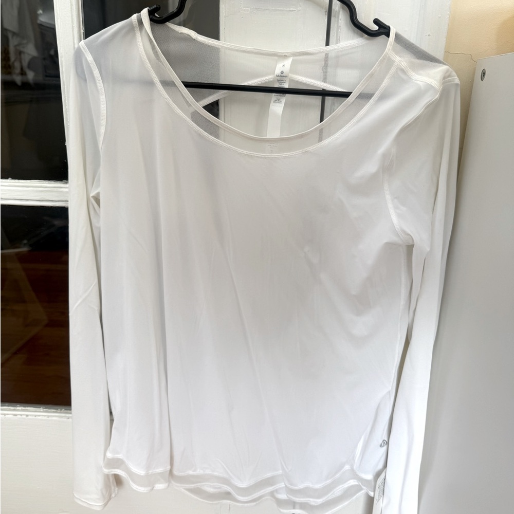 Lululemon Mix and Mesh White Long Sleeve NWT